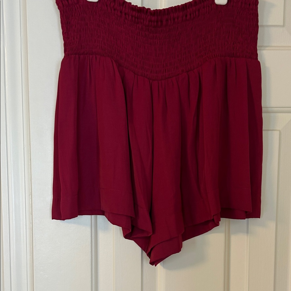 Garnet Smocked-Waist Flow Shorts